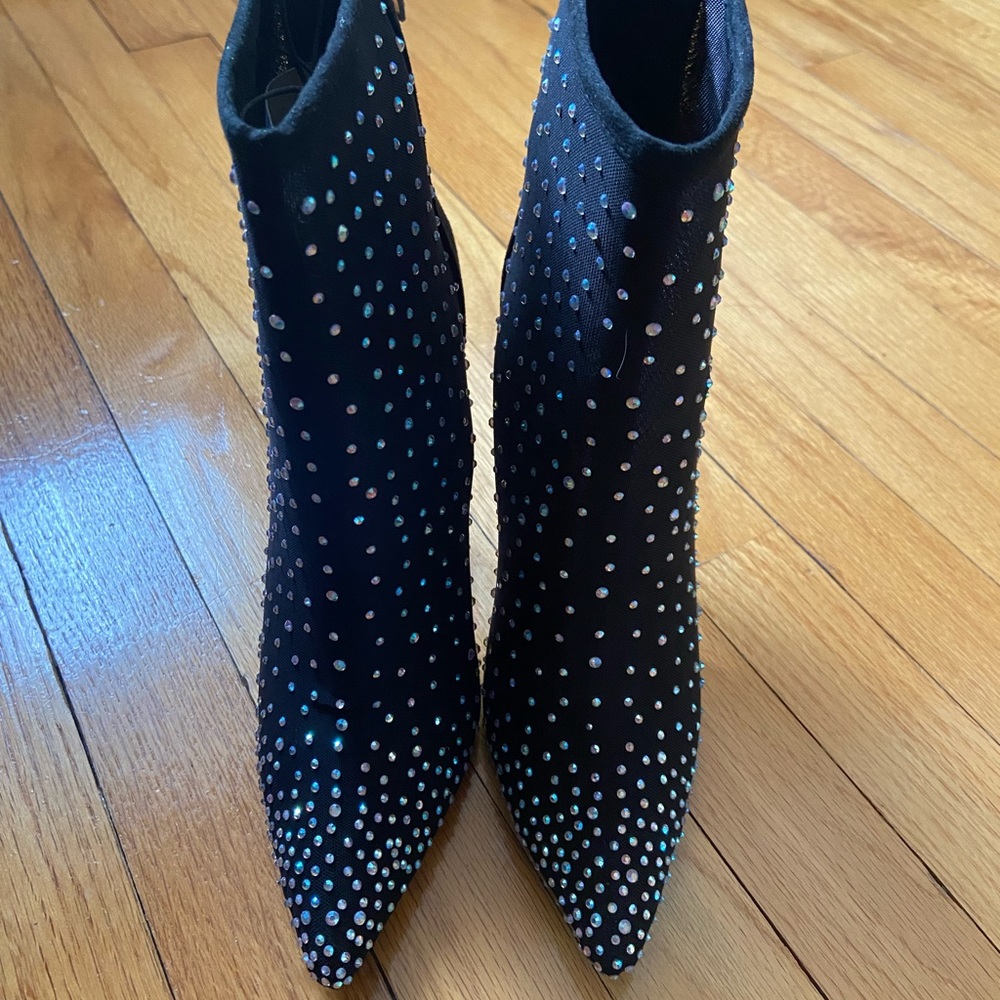 Sheer Rhinestone studded ankle boots - Picture 3 of 9